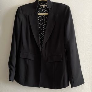 Black CAbi blazer with stand up collar